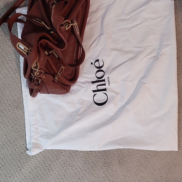 CHLOE Marcie medium leather satchel in rust - Picture 14 of 16